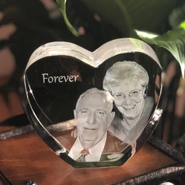 3D Photo Crystal Heart