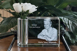 Memorial Bud Vase Photo Crystal