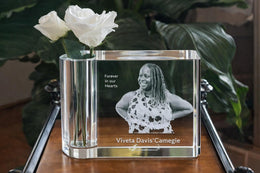 Memorial Bud Vase Photo Crystal