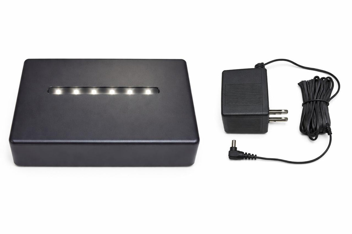 Medium Rectangular Black Wood Light Base