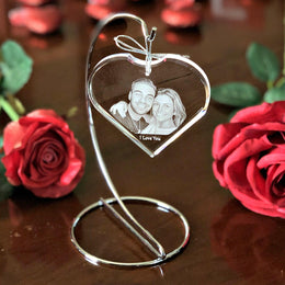 Photo Crystal Heart Ornament
