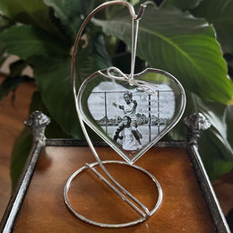 Photo Crystal Heart Ornament