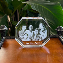 Photo Crystal Octagonal 2D Paperweight