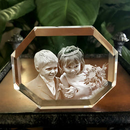Photo Crystal Octagonal 2D Paperweight