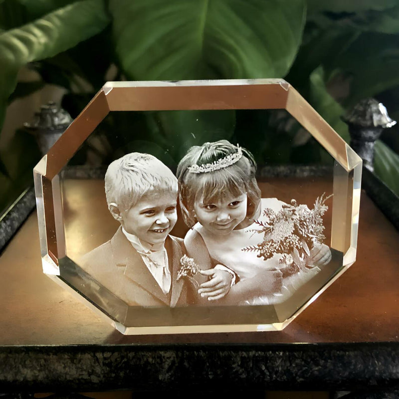 Photo Crystal Octagonal 2D Paperweight