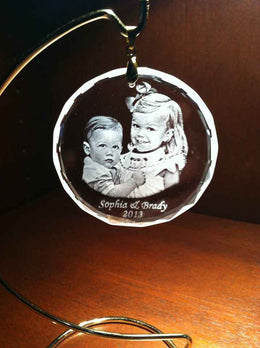 Photo Crystal Round Ornament