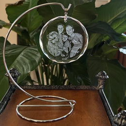 Photo Crystal Round Ornament