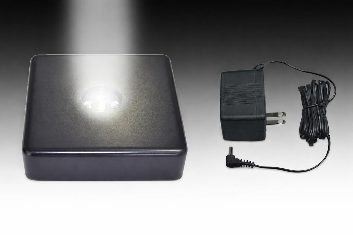 Small Square Black Wood Light Base