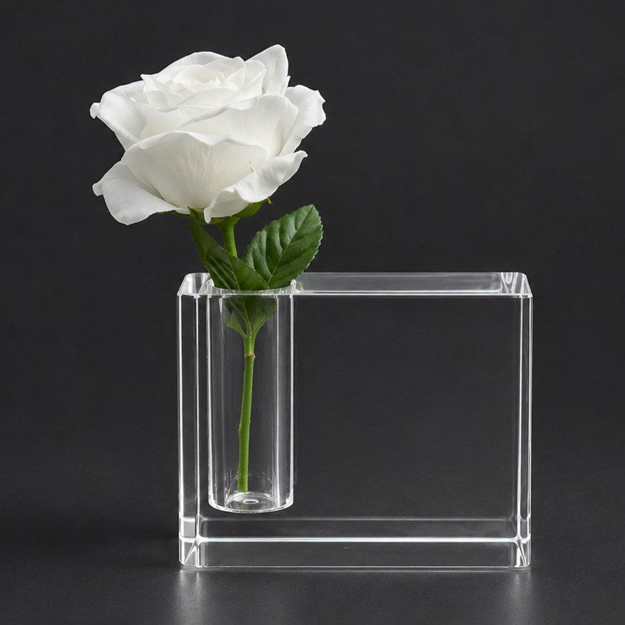 Memorial Bud Vase Photo Crystal blank crystal