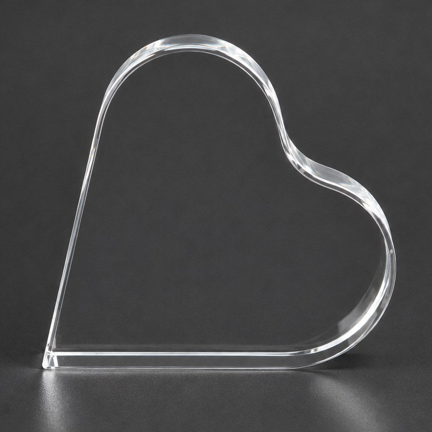2D Heart Paperweight blank crystal