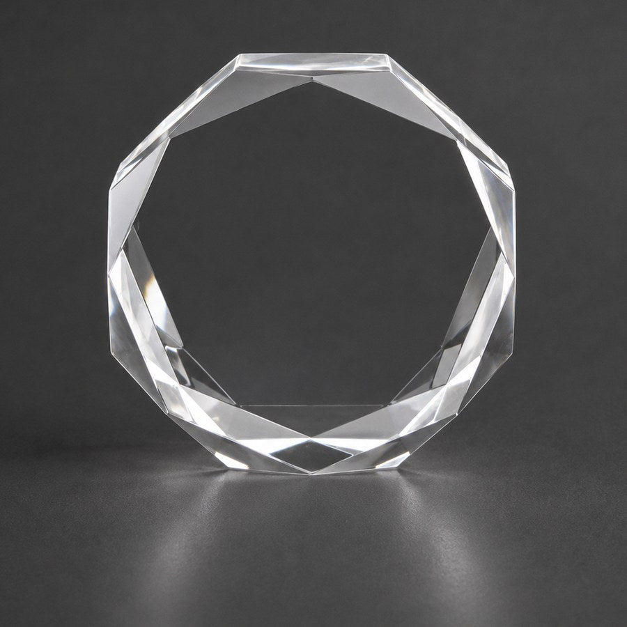 Jeweled 2D Puck Paperweight blank crystal