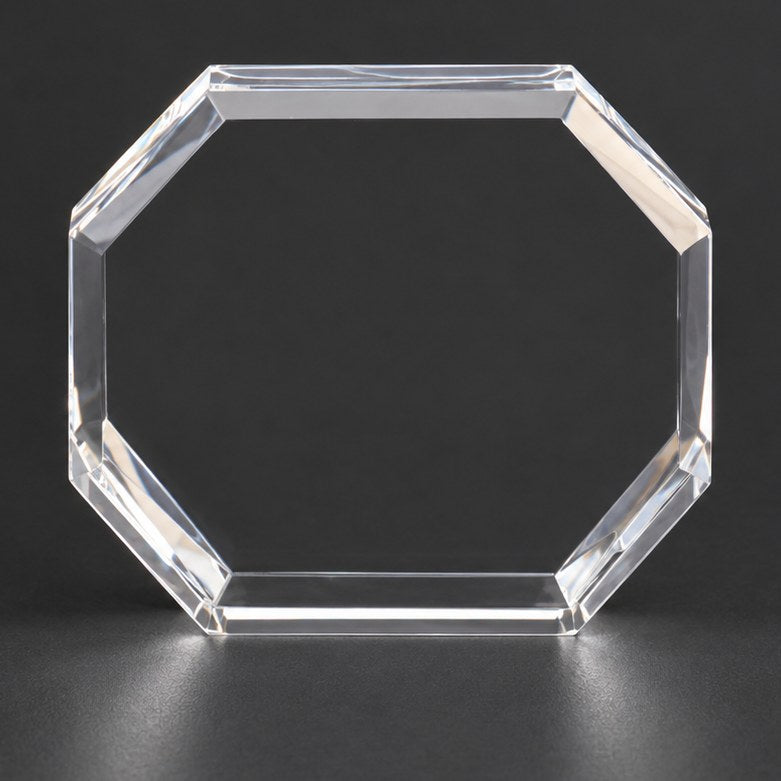 Photo Crystal Octagonal 2D Paperweight blank crystal