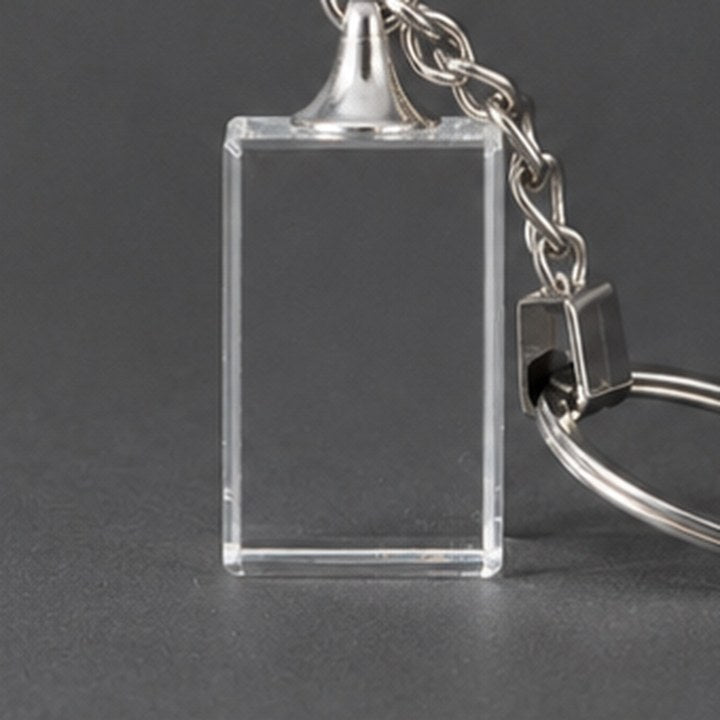 Classic Photo Crystal Rectangle Keychain blank crystal
