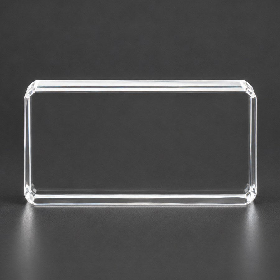 Wide Rectangular Paperweight blank crystal